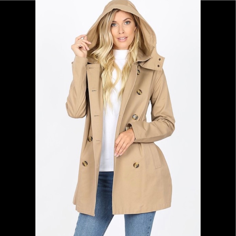 WOMEN’S DOUBLE BREASTED COTTON TWILL TRENCH COAT